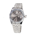 Silver-toned Mmetallic Bracelet Strap & Dark Dial Watch