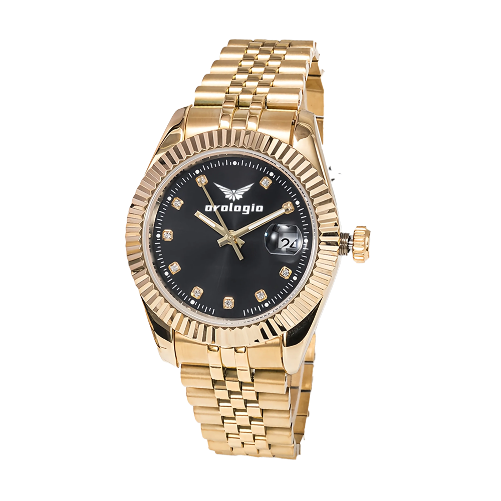 Luxury-Style Gold-Toned Metal Band Watch