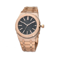 Rose Gold Stainless Steel wristwatch with Black Textured Dial