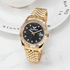 Luxury-Style Gold-Toned Metal Band Watch