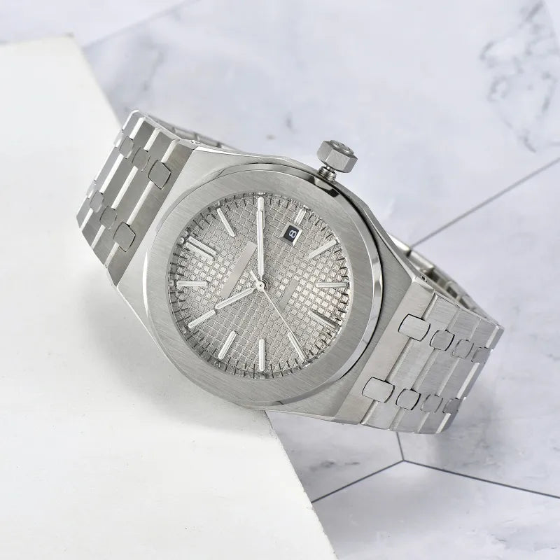 Royal Oak 15500ST Stainless Steel Grey "Grande Tapisserie" Dial Watch
