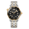 Steel and Yellow Gold Case Bracelet With Black Ceramic Dial Bezel Watch