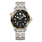 Steel and Yellow Gold Case Bracelet With Black Ceramic Dial Bezel Watch