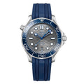Grey Wave Dial & Blue Ceramic Bezel & Strap Watch