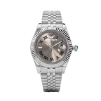 Champagne Dial Fluted Bezel Luxury Watch with Roman Numerals