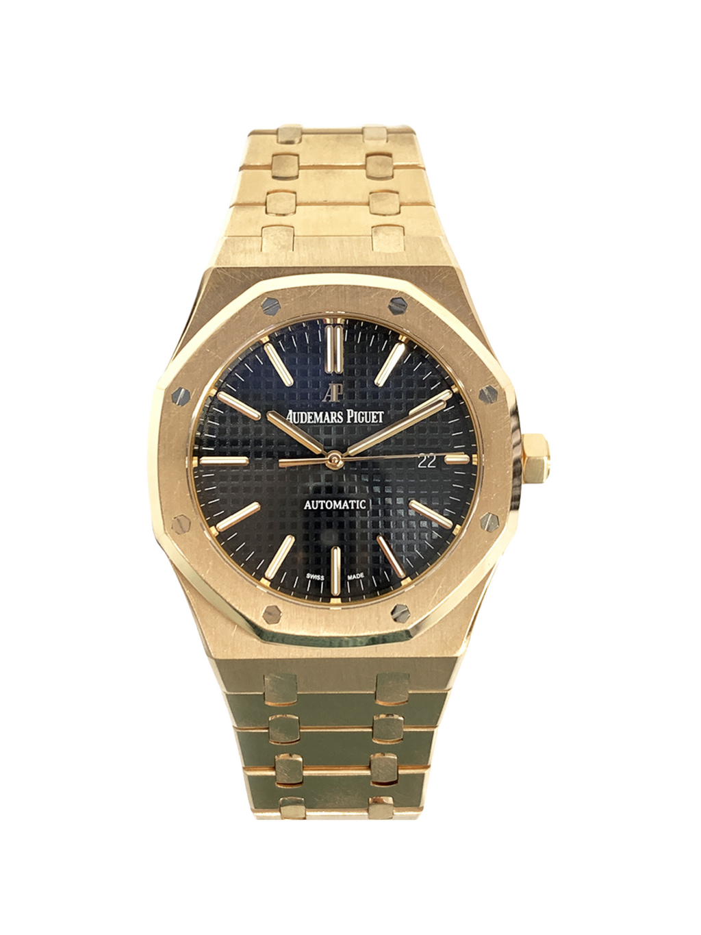 Gold Case and Bracelet With Black "Grande Tapisserie" Dial Watch