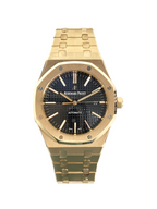 Gold Case and Bracelet With Black "Grande Tapisserie" Dial Watch