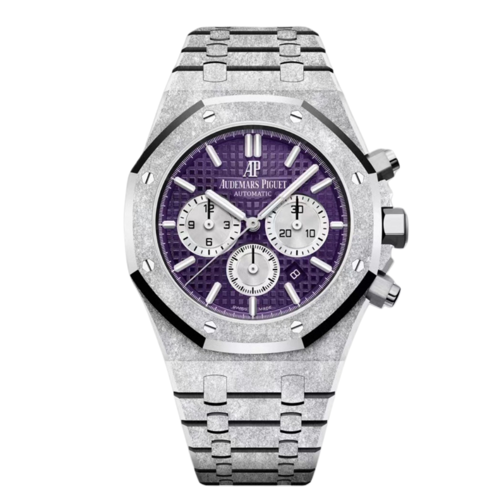 Royal Oak Chronograph 41mm White Gold Purple Dial Luxury Watch