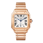 Large Rose Gold Silver Dial Mens Watch