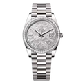 Platinum Day-Date 40 Baguette Diamond Bezel Watch
