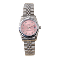31 Oystersteel with Pink Diamond-Set Dial Watch