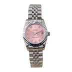 31 Oystersteel with Pink Diamond-Set Dial Watch