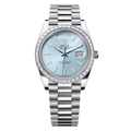 Platinum With Diamond Set Bezel & ice Blue Dial Watch