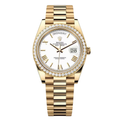 Yellow Gold Wristwatch & White Dial With Roman Numerals Watch