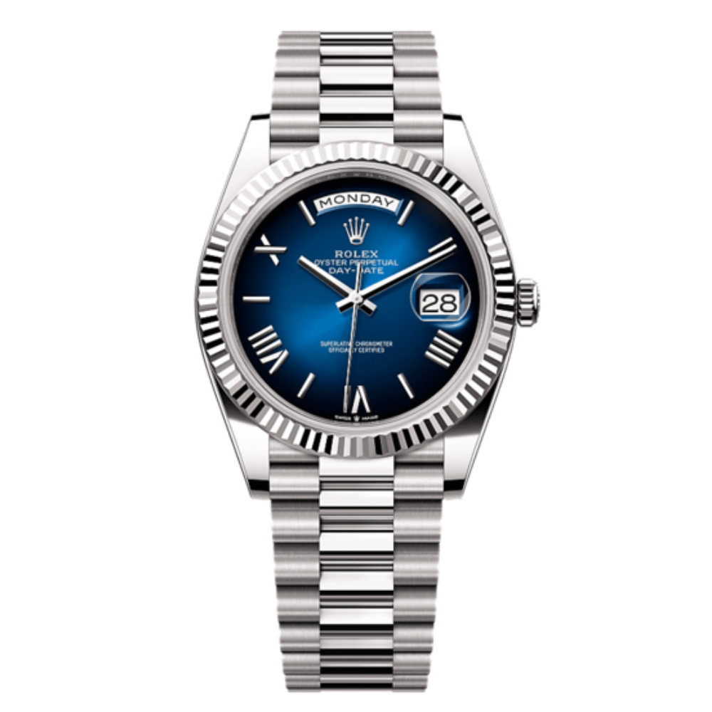 White Gold with Blue Ombré Dial Watch