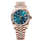 Blue-Green Dial Everose Gold Jubilee Watch