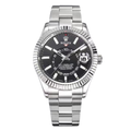 Black Dial Steel White Gold Men's Watch