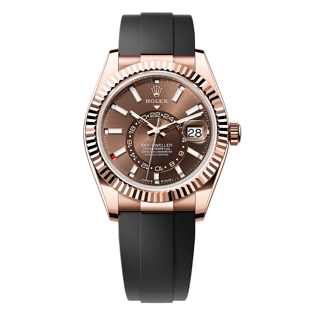 Sky-Dweller Chocolate Dial With 18K Everose Gold Case Watch