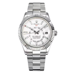 Stainless Steel Oyster Bracelet With White Gold Fluted Bezel Watch