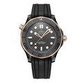 Diver 300M 43.5 mm, Black Ceramic on Rubber Strap Watch