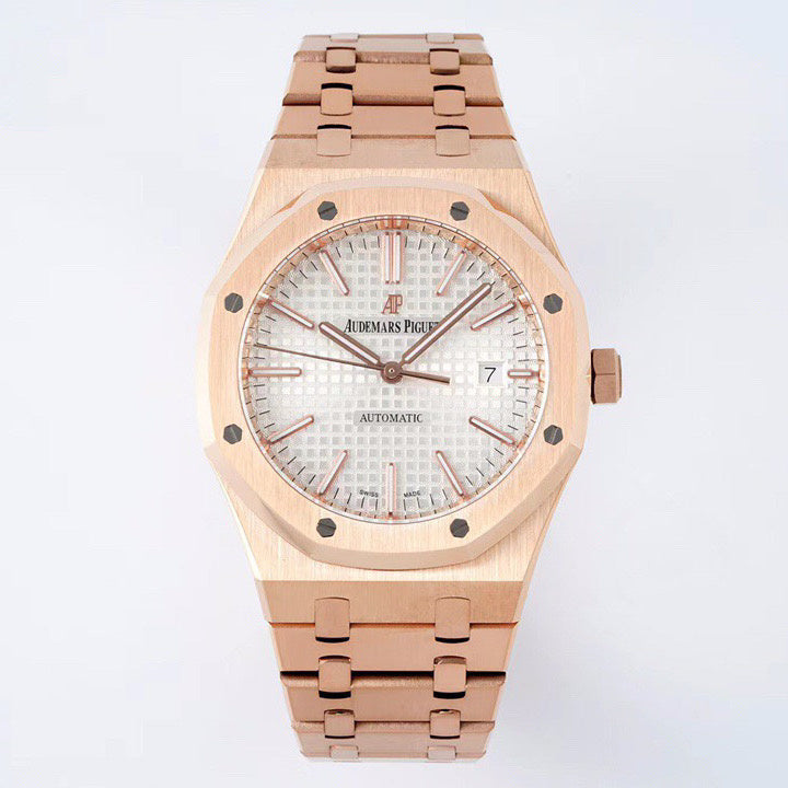 Automatic 41mm 18ct Rose Gold With Silver Dial Watch