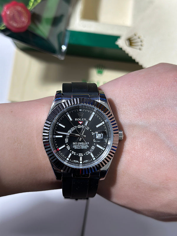 Sky-Dweller Bright Black Dial Oysterflex Bracelet Watch
