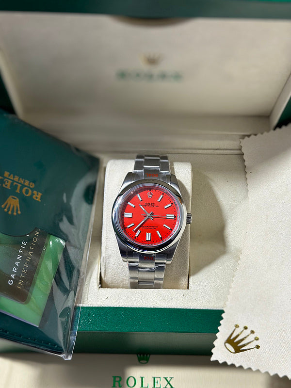 Oyster Perpetual 41 with Coral Red Dial Watch
