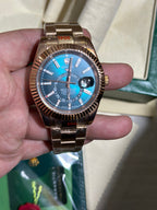 Blue-Green Dial Everose Gold Jubilee Watch