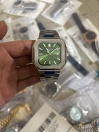 Luxury Steel 45mm Green Dial Date Watch