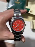 Oyster Perpetual 41 with Coral Red Dial Watch