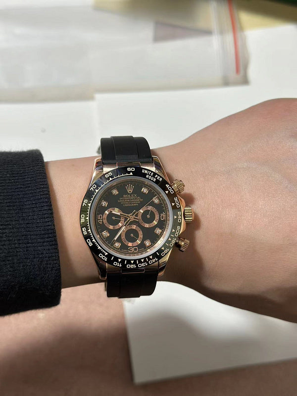 Cosmograph Daytona Yellow Gold Case & Black Diamond Dial Watch