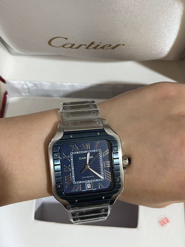 Stainless Steel Case & Blue Striated Dial Watch