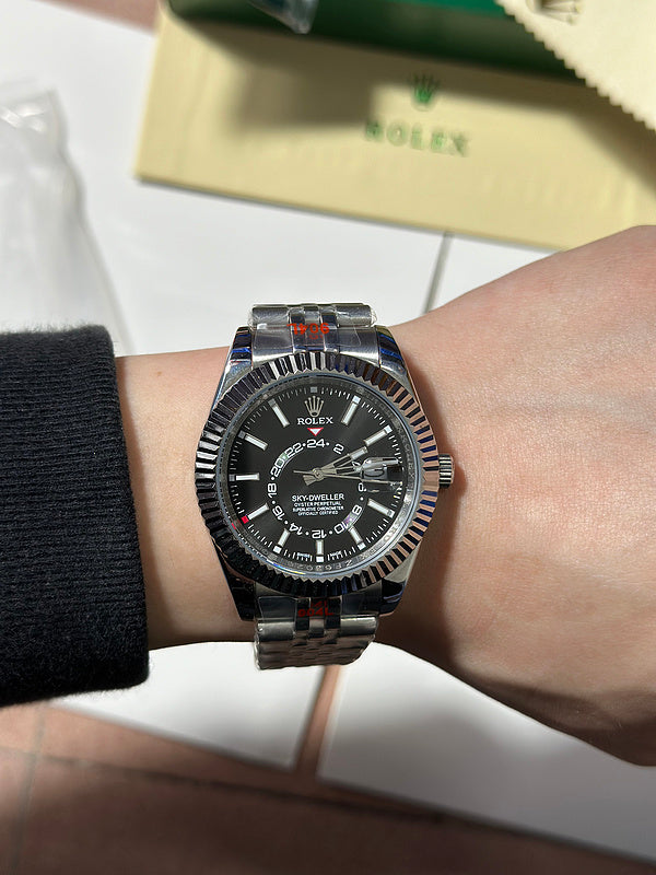 Bright Black Dial Oystersteel & White Gold 42mm Watch