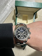 Cosmograph Daytona 40mm White Gold Case & Black Dial With Diamond Hour Markers Watch