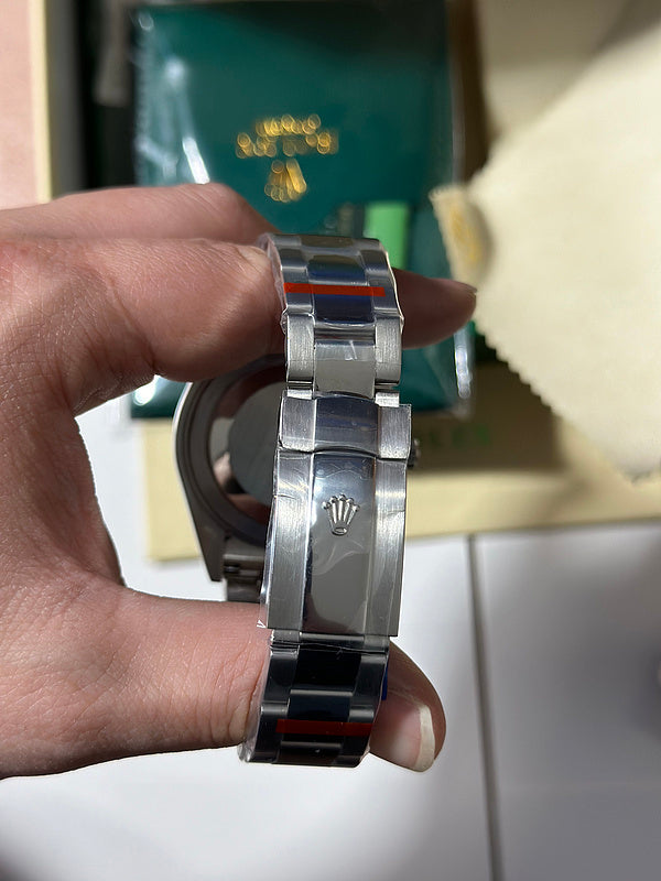 Stainless Steel Oyster Bracelet With White Gold Fluted Bezel Watch