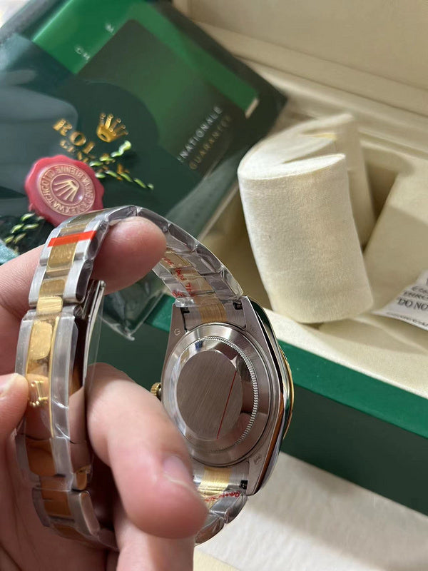 Two-tone Yellow Gold & Stainless Steel With Black Dial Watch