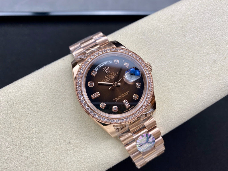 Day-Date 36 mm Everose Gold Brown Graduated Diamond Watch