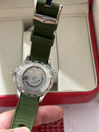 Diver 300M Stainless Steel Watch With Green Ceramic Rubber Strap Dial Watch
