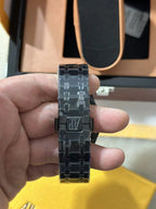 Double Balance Wheel Openworked Black 41mm Watch