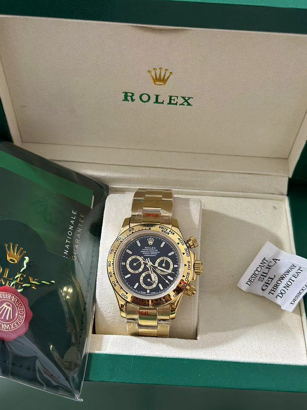 Cosmograph Daytona Yellow Gold With Black Dial and Oyster Bracelet Watch