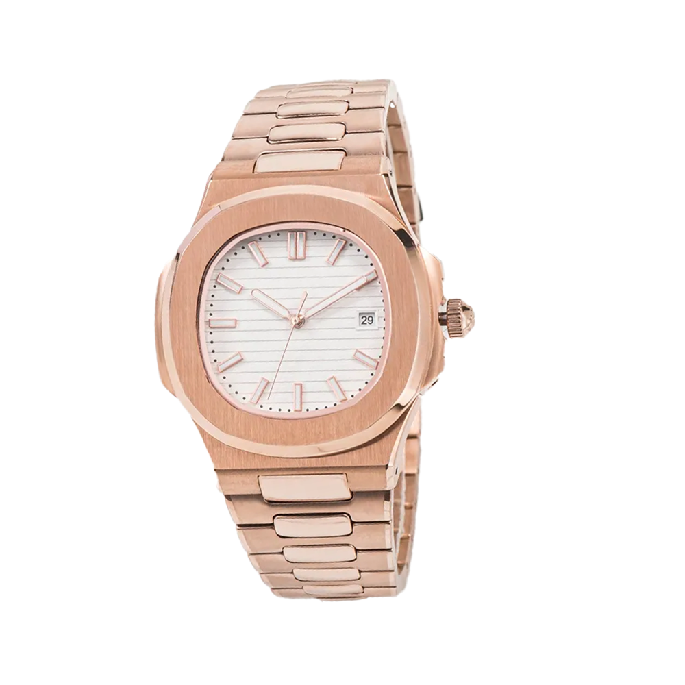 Nautilus Rose Gold Stainless Steel Quartz Watch