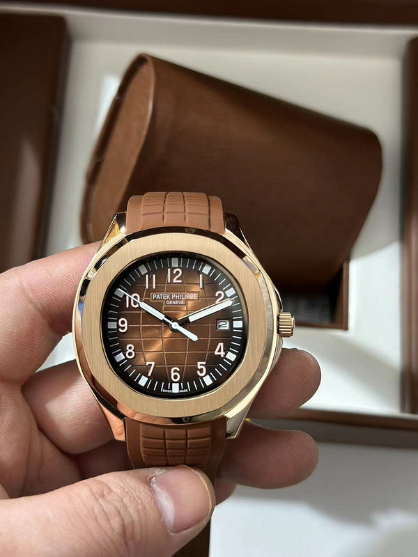 'Travel Time' Rose Gold Brown Dial Watch