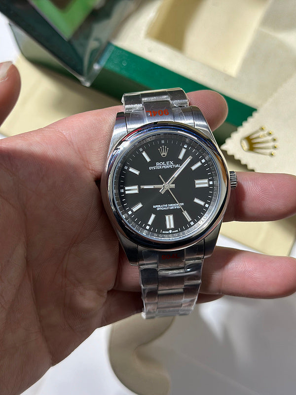 Oyster Perpetual With Black Dial and Oystersteel Bracelet Watch