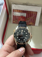Diver 300M Black Dial 18K Yellow Gold 42.0 mm Rubber Strap Watch