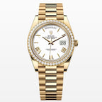 Yellow Gold Wristwatch & White Dial With Roman Numerals Watch