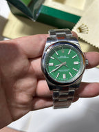 Oyster Perpetual Steel Watch With Green Dial
