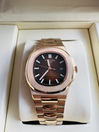 Rose Gold Bracelet & Brown Sunburst Dial Watch