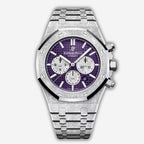 Royal Oak Chronograph 41mm White Gold Purple Dial Luxury Watch
