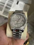 Platinum Day-Date 40 Baguette Diamond Bezel Watch