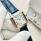 Santos-Dumont steel case and 18K rose gold bezel Watch